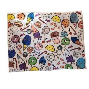 Girl youth pillowcase cute ice cream cone junk food print coloring diy